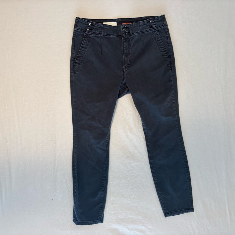 Anthropology Curvy Friendly High Rise Skinny Jeans 32 Black Athletic Fit Denim
